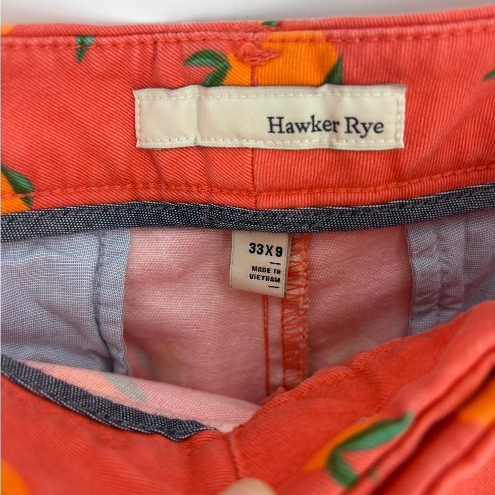 Hawker Rye Men Orange & Citrus Fruit Pattern Shorts 33x9 - Picture 4 of 4